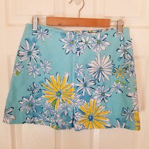 LILY PULITZER skirt sz 12 large flowers blue